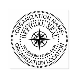 Compass Generic Custom Official Seal Name Loc URL Self-inking Stamp