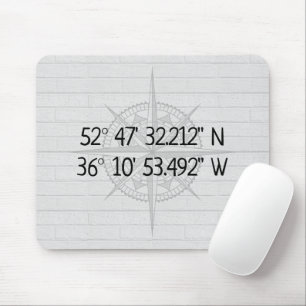 Compass GPS Home Coordinates On Brick  Mouse Pad