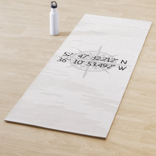 Compass GPS Home Coordinates Yoga Mat