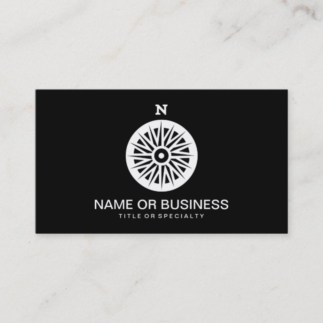 compass icon business card (Front)