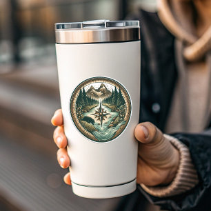 Compass Lake Vinyl Sticker   Die-Cut Sticker