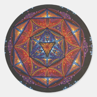 Compass Mandala Classic Round Sticker