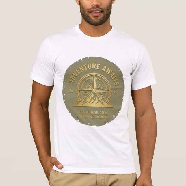 Compass Mountain Outdoor Tee Great for 2025 Glowin (Front)