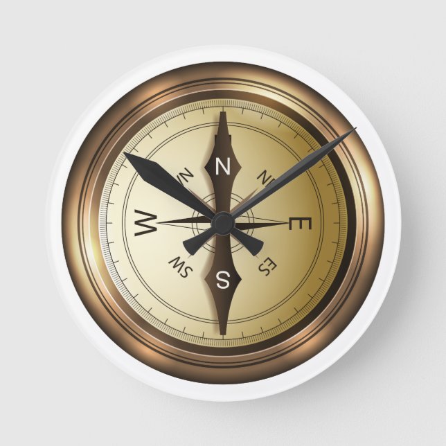 compass north south east wes round clock (Front)