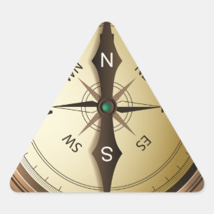 compass north south east wes triangle sticker