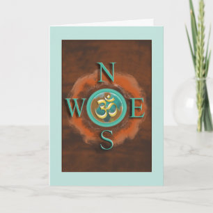 Compass Om Peace on Earth Greeting Card