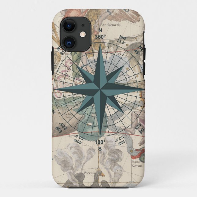 Compass on an Ancient Map Case-Mate iPhone Case (Back)