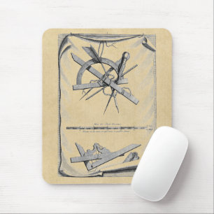Compass, Right Angle and Scale Mouse Pad