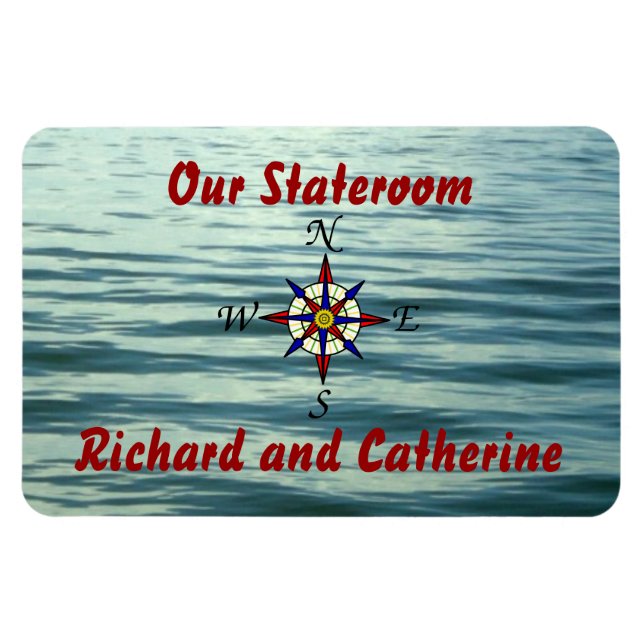 Compass Rose 2 Stateroom Door Marker Magnet (Horizontal)