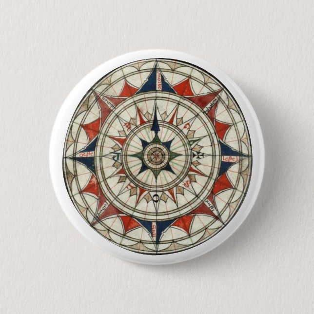 Compass Rose #5 6 Cm Round Badge (Front)