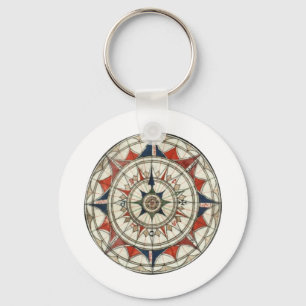 Compass Rose #5 Key Ring