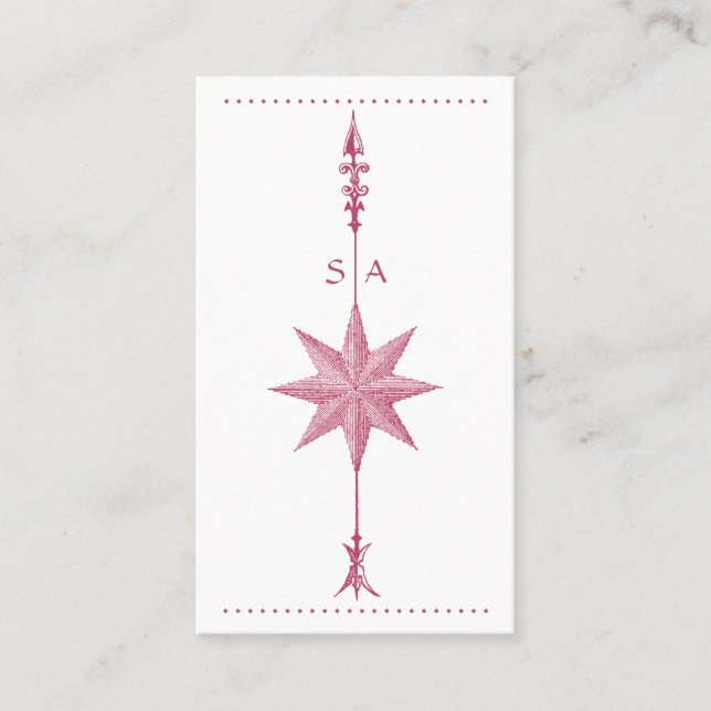 Compass Rose Arrow Profile Business Card (Front)