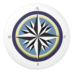 Compass Rose Ceramic Knob