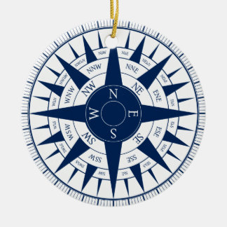 Compass Rose Ceramic Ornament