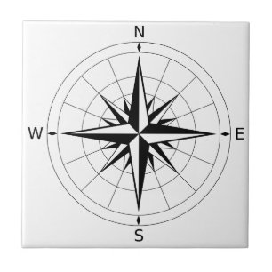 Compass Rose Ceramic Tile