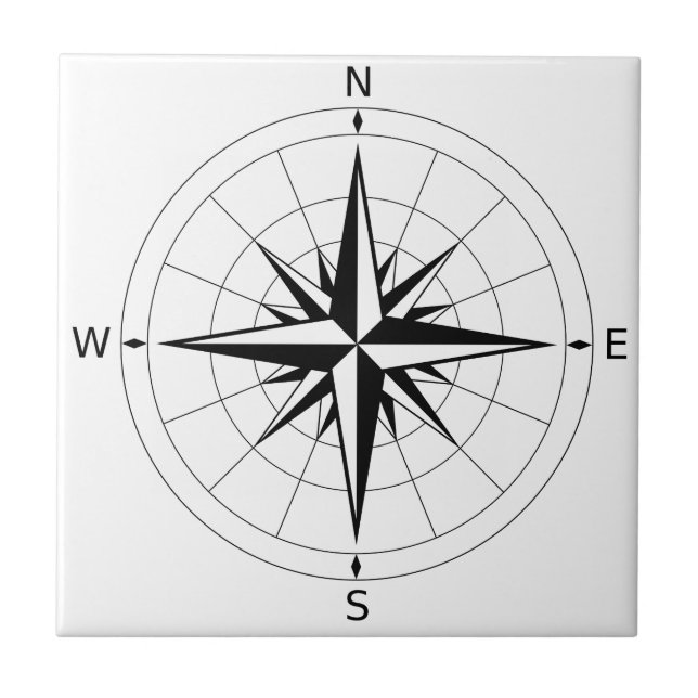 Compass Rose Ceramic Tile (Front)
