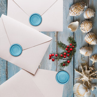 Compass Rose Coastal Christmas Monogram Wax Seal Stamp