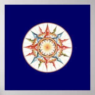 compass rose for walls poster