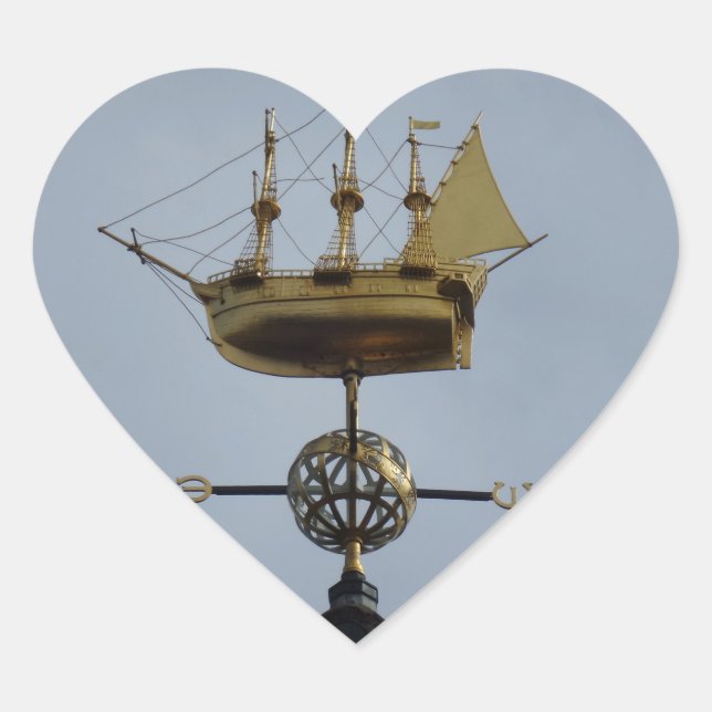 Compass Rose Heart Stickers (Front)
