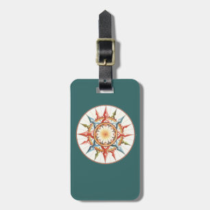 compass rose - mandala luggage tag
