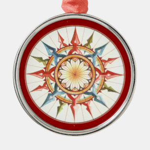 compass rose - mandala metal tree decoration