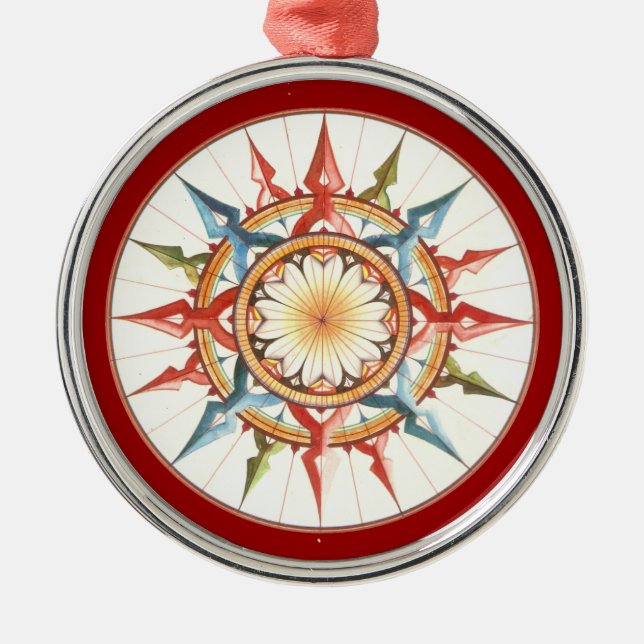 compass rose - mandala metal tree decoration (Front)