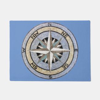 Compass Rose Nautical Mosaic Design Doormat