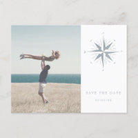 Compass rose nautical photo save the date