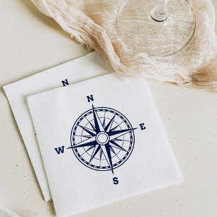 Compass Rose Nautical Style Napkin