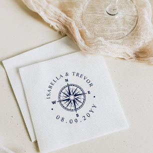 Compass Rose Nautical Wedding Napkin