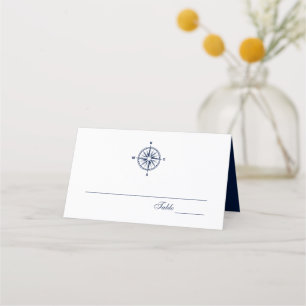 Compass Rose Nautical Wedding   Place Card
