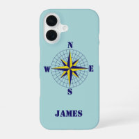 Compass Rose Navy and Gold with Name Nautical