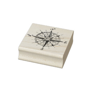 Compass Rose Rubber Stamp