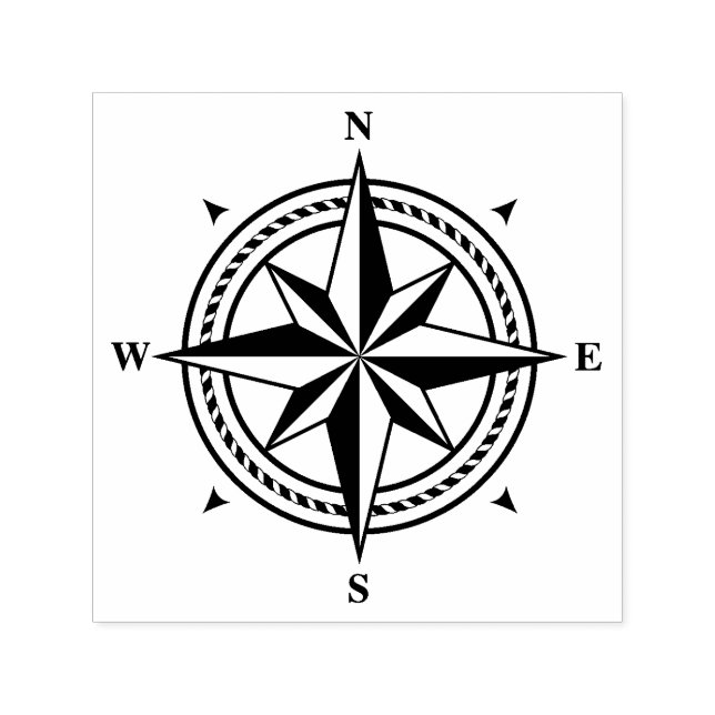 Compass rose self-inking stamp (Design)