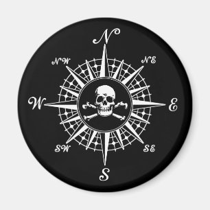 Compass Rose Skull 1 Magnet