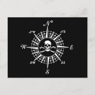 Compass Rose Skull 1 Postcard