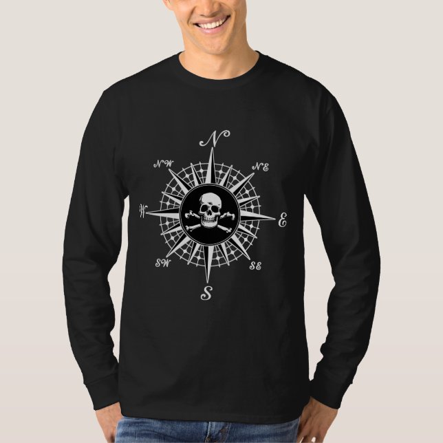 Compass Rose Skull 1 T-Shirt (Front)