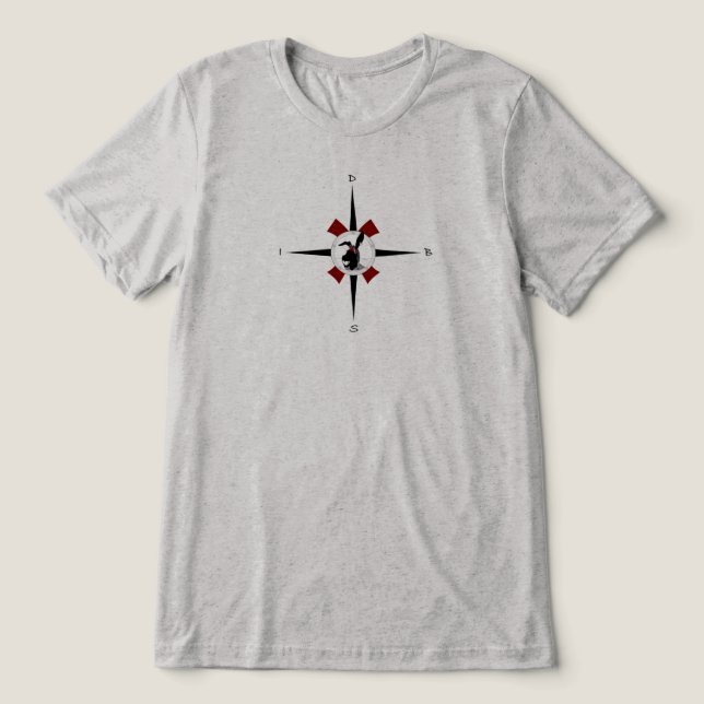 Compass rose with X marks the spot T-Shirt Tri-Blend Shirt (Design Front)