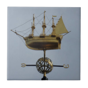 Compass Small (4.25" x 4.25") Ceramic Photo Tile