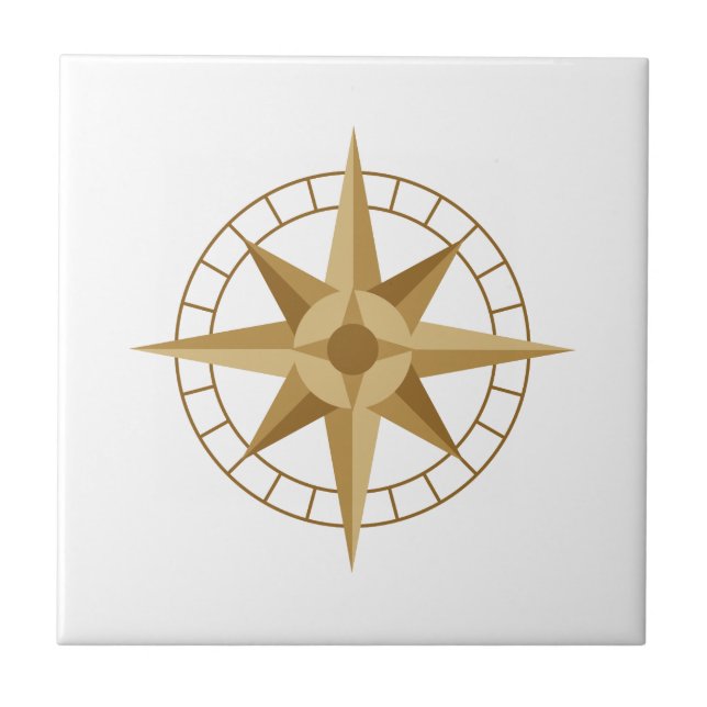 Compass Star Ceramic Tile (Front)