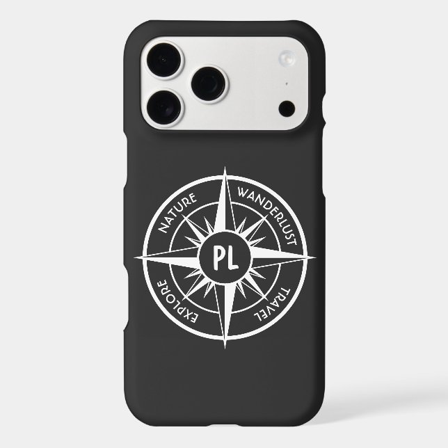 Compass star emblem monogram black and white (Back)