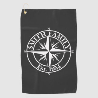 Compass star monogram personalizable emblem golf towel