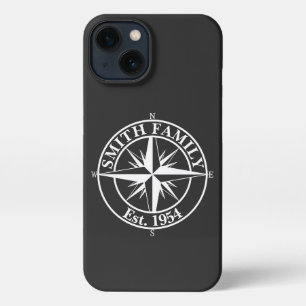 Compass star monogram personalizable emblem iPhone 13 case