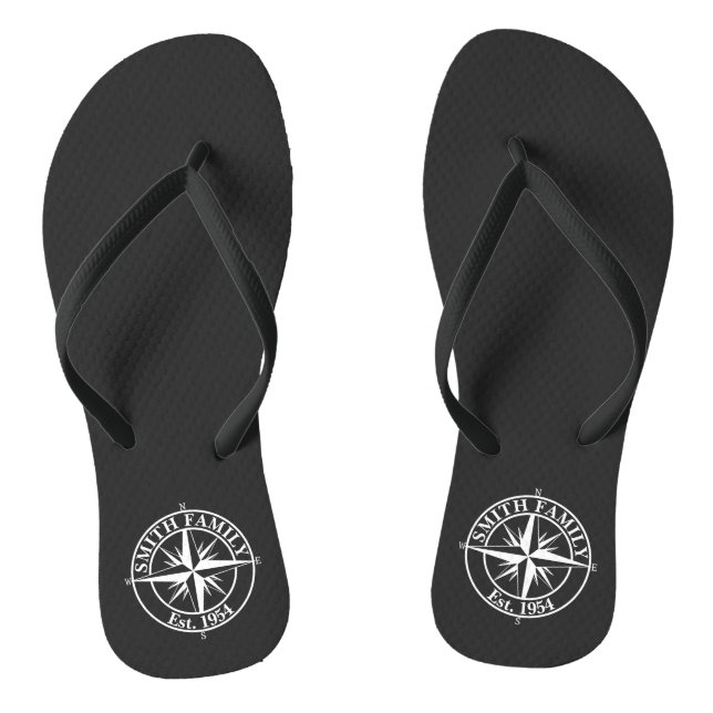 Compass star monogram personalizable emblem thongs (Footbed)
