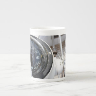 Compass that gives direction to an adventure.  bone china mug