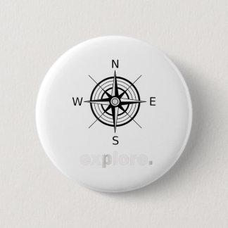 Compass Wanderlust T-Shirt World Traveller Backpac 6 Cm Round Badge