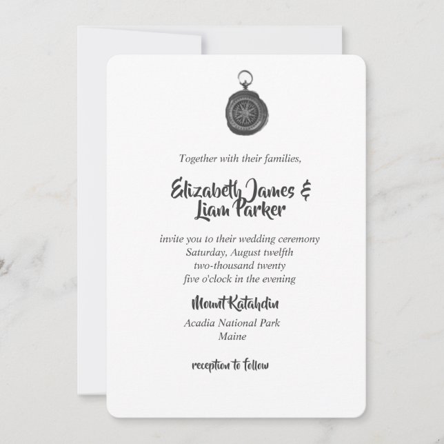 Compass Wedding Invitations (Front)