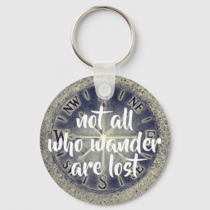 Compass With Quote Keychain