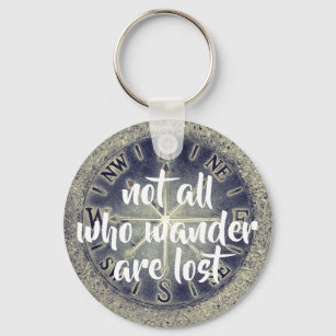 Compass With Quote Keychain