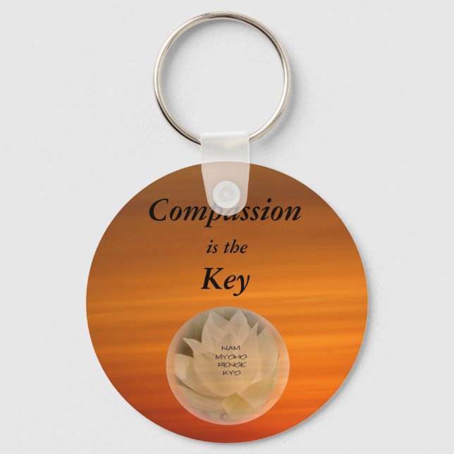 Compassion is the Key - SGI Buddhist Keychain (Front)